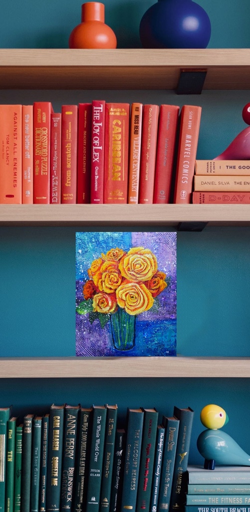 油絵 絵画 【黄色薔薇】