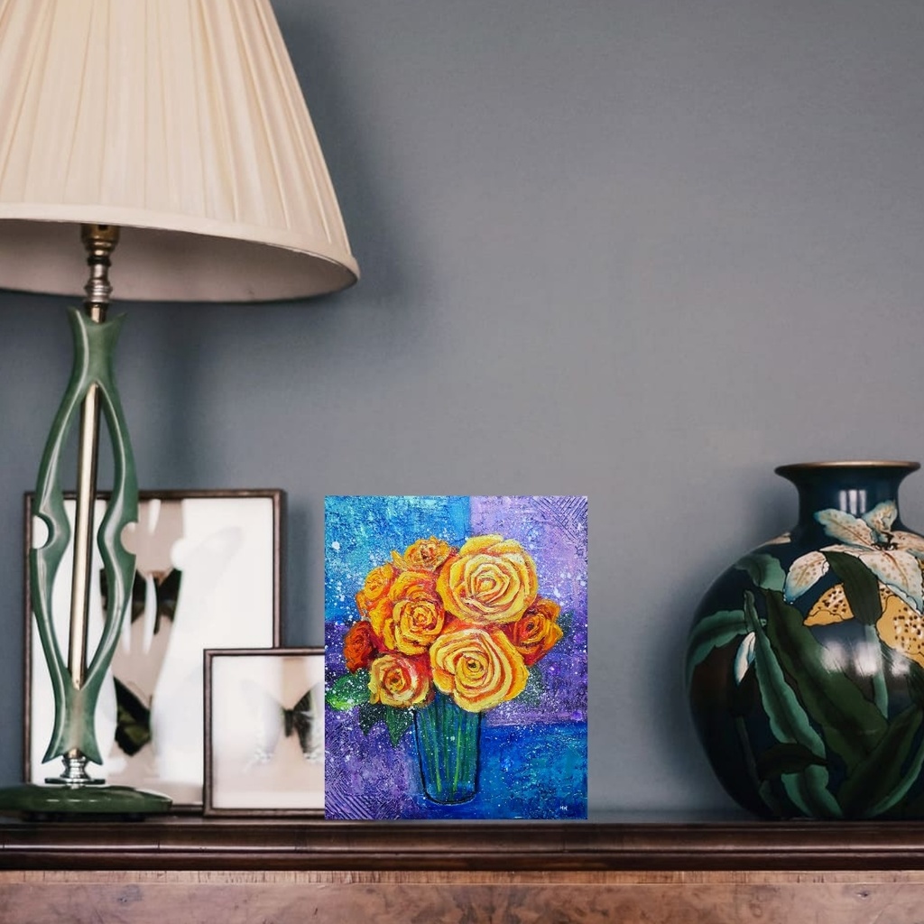 油絵 絵画 【黄色薔薇】