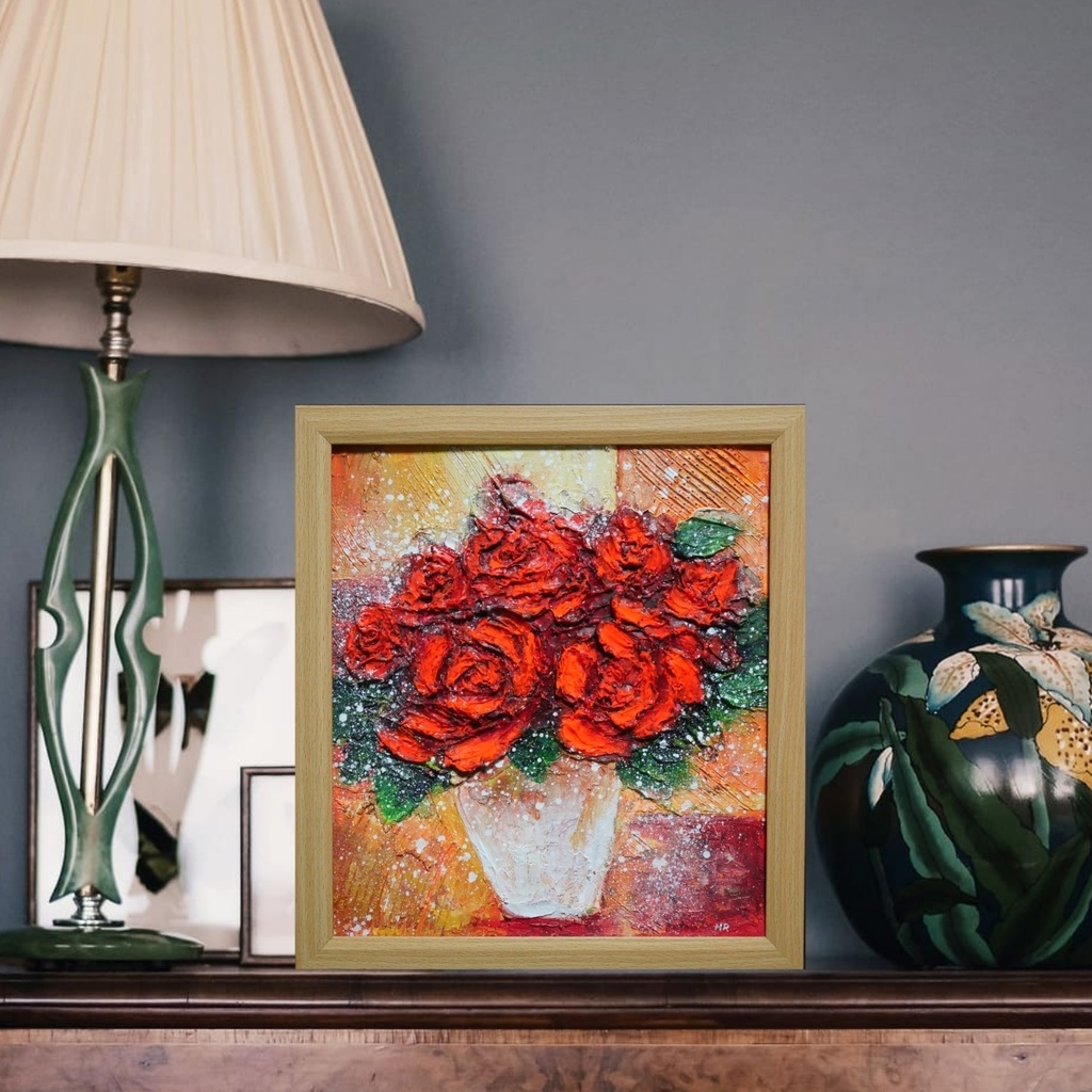 油絵 絵画 【赤い薔薇 】