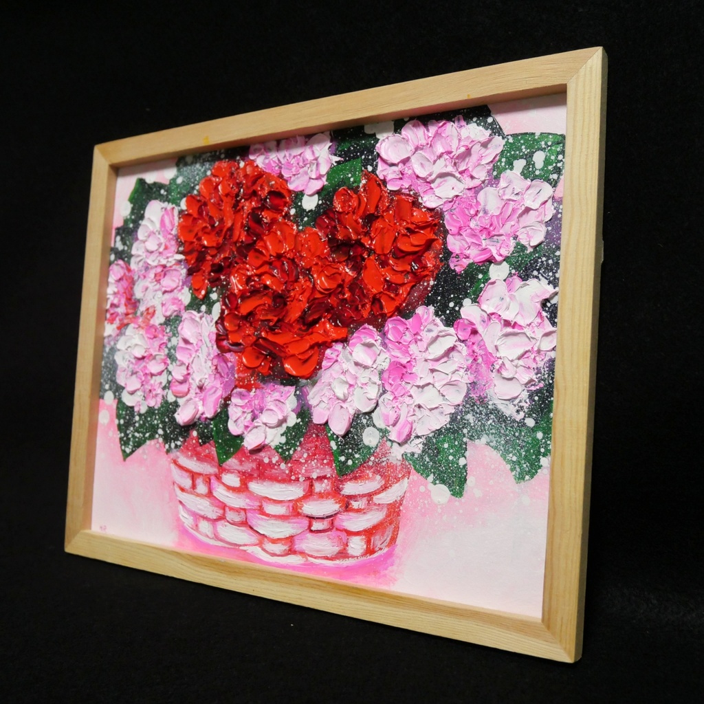 油絵 油彩 油彩画 絵 絵画【華やかなカーネーション】