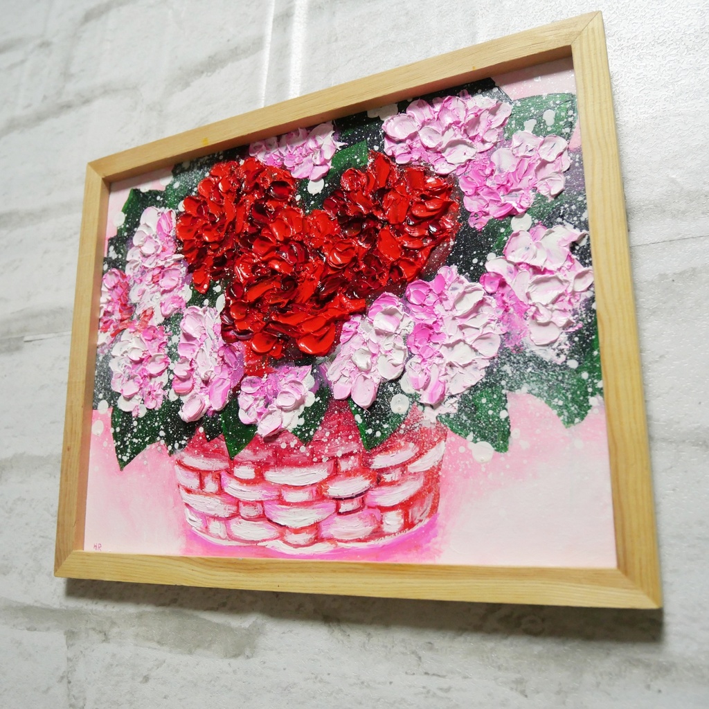 油絵 油彩 油彩画 絵 絵画【華やかなカーネーション】