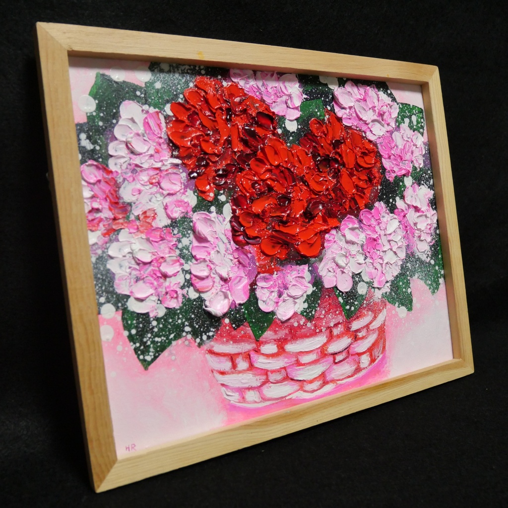 油絵 油彩 油彩画 絵 絵画【華やかなカーネーション】