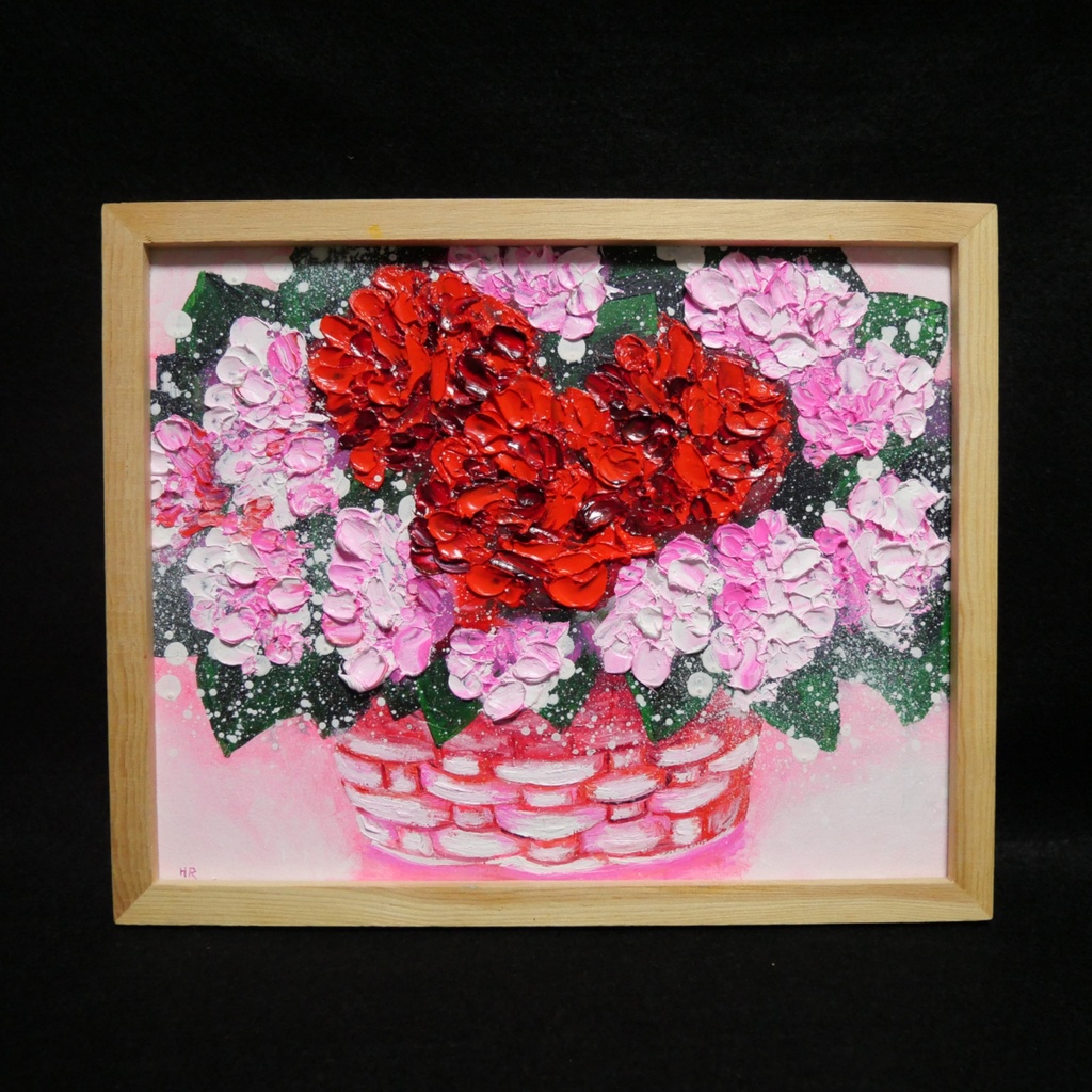 油絵 油彩 油彩画 絵 絵画【華やかなカーネーション】