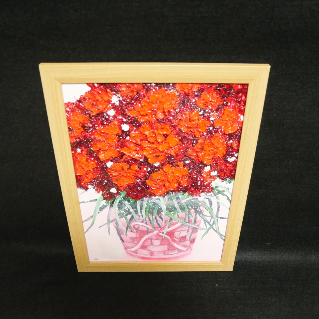 油絵 油彩 油彩画 絵 絵画 【赤いカーネーション】