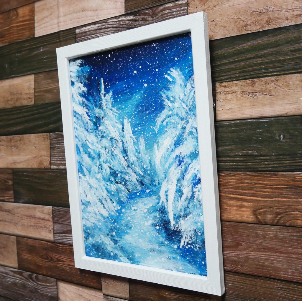 油絵 油彩 油彩画 絵画 【冬景色】