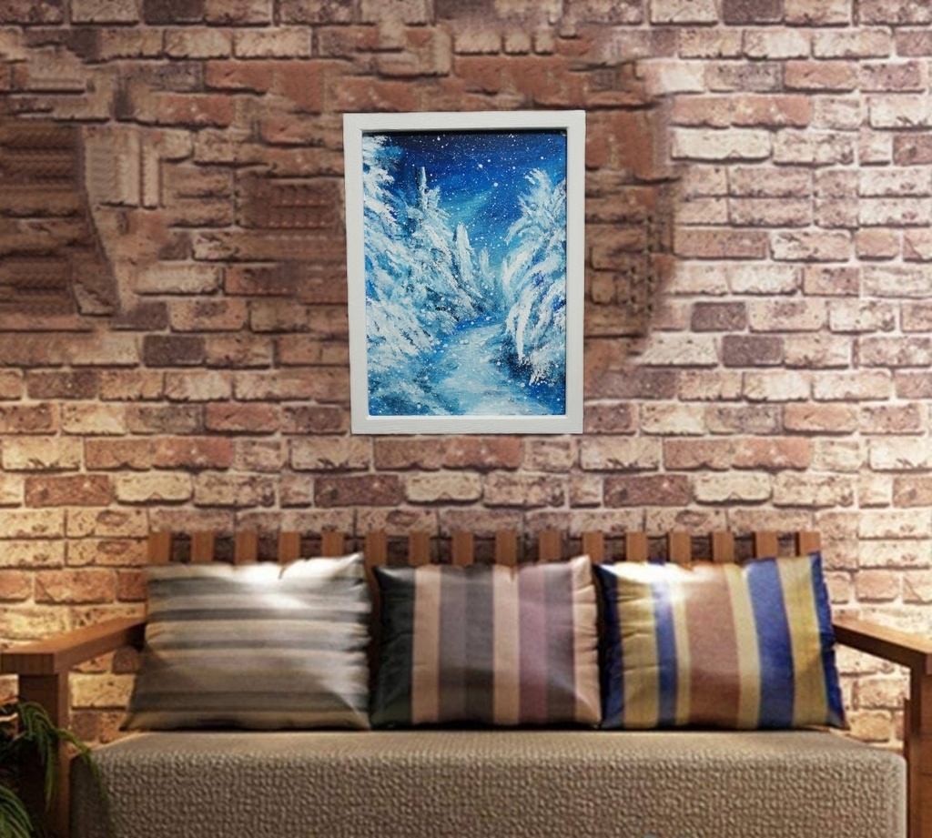 油絵 油彩 油彩画 絵画 【冬景色】