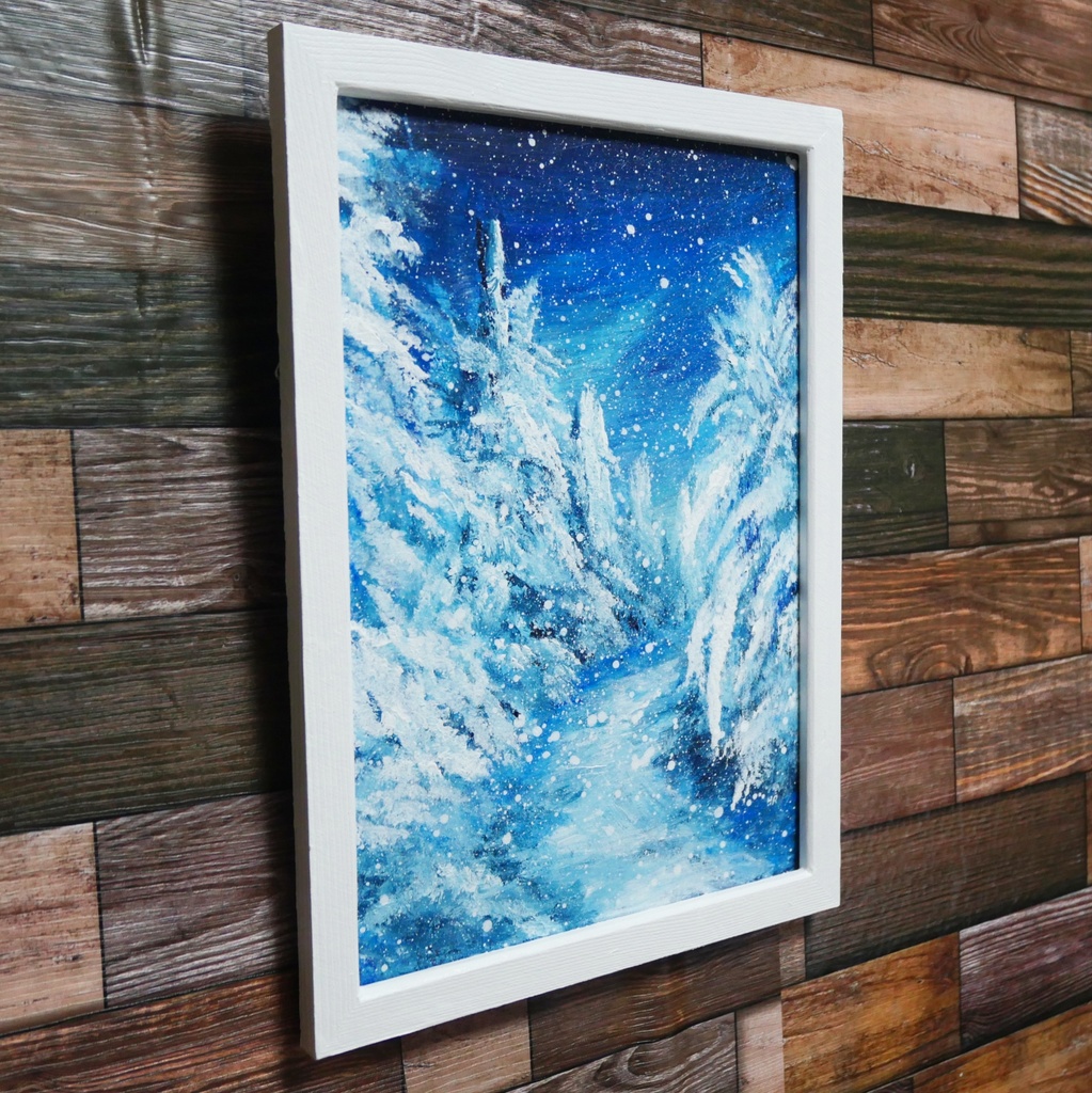 油絵 油彩 油彩画 絵画 【冬景色】