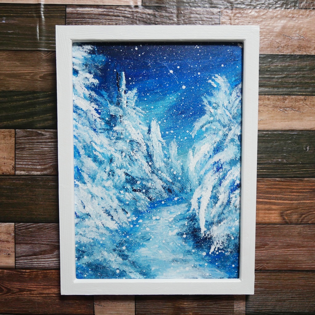 油絵 油彩 油彩画 絵画 【冬景色】