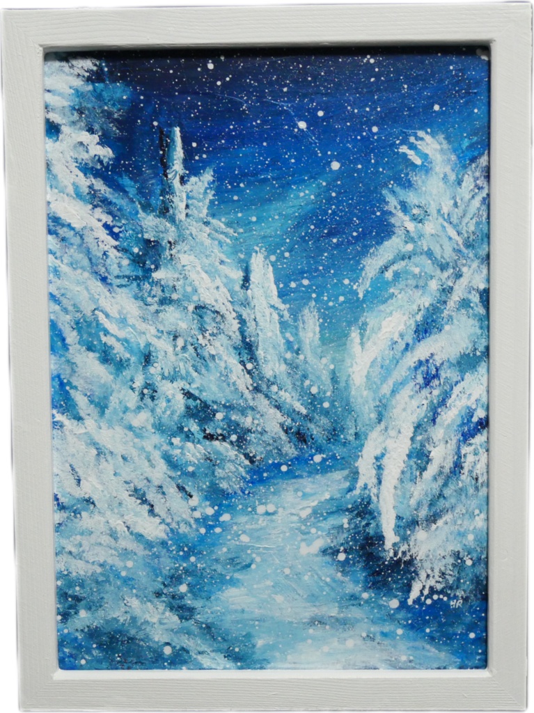 油絵 油彩 油彩画 絵画 【冬景色】