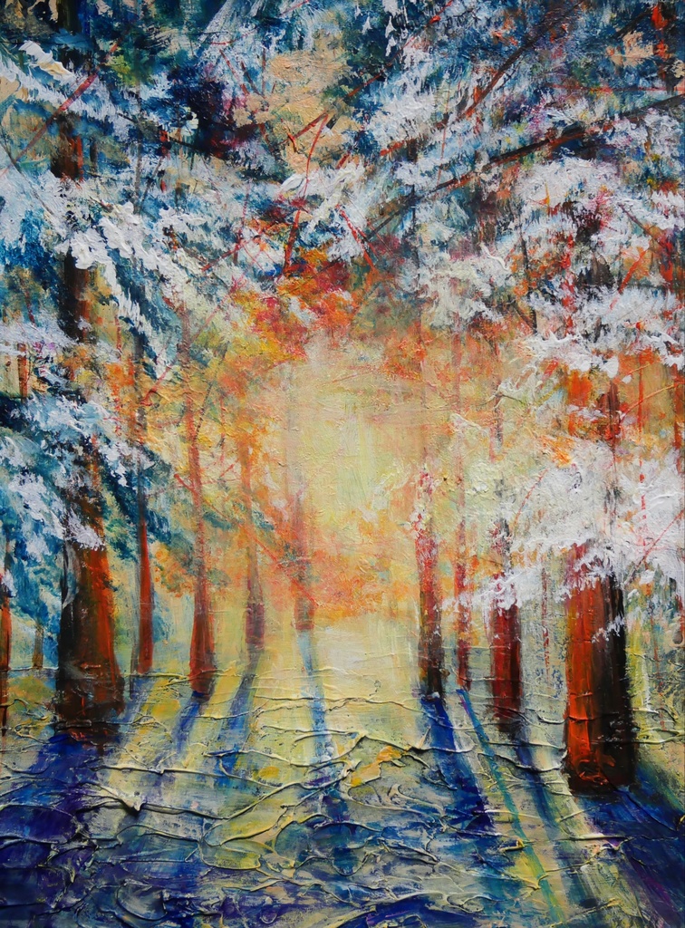 油絵 油彩 油彩画 絵画 【暖かい冬】