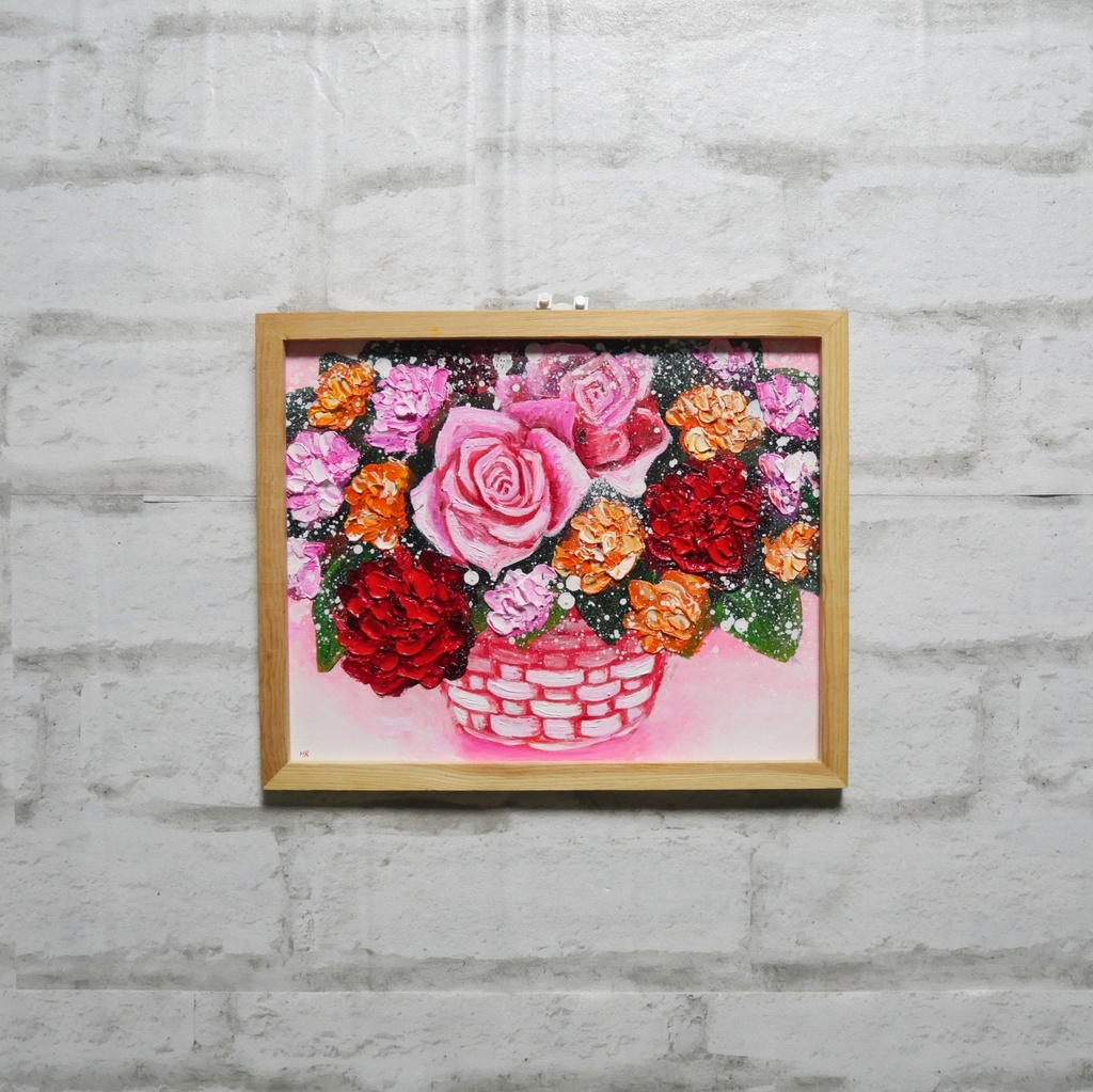 油絵 油彩 油彩画 絵 絵画【フラワーギフト】
