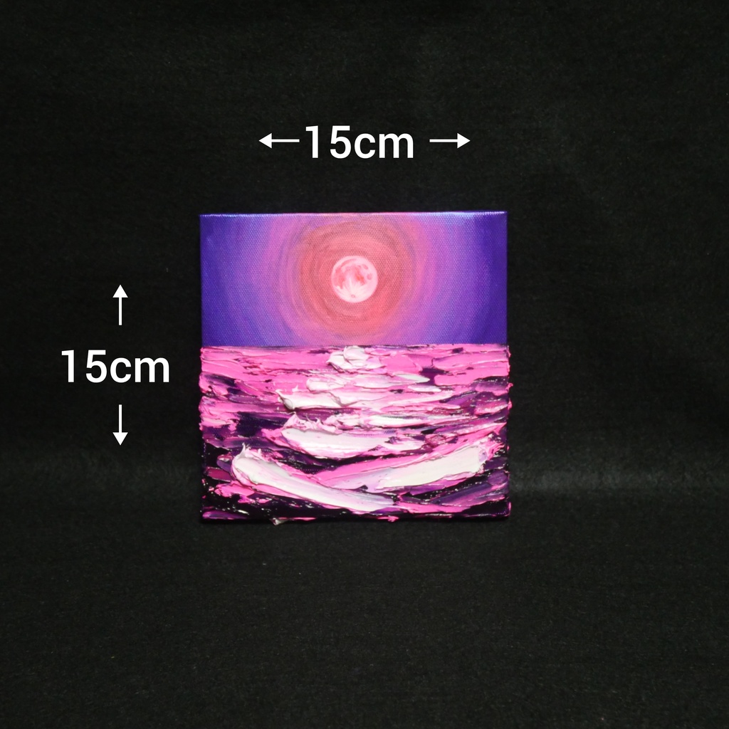 油絵 油彩 油彩画 絵 絵画 アートパネル【ストロベリームーン】