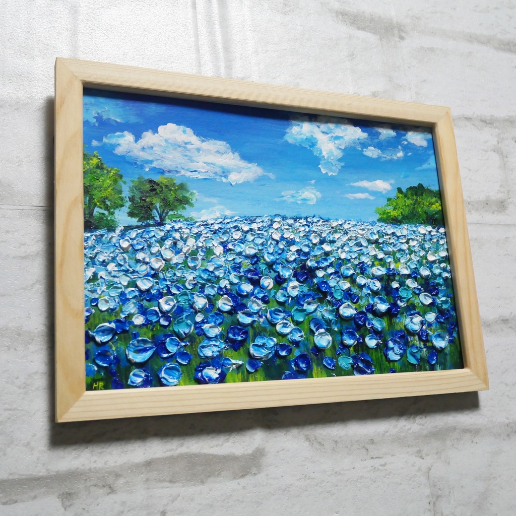 油絵 油彩 油彩画 絵 絵画【青い丘】