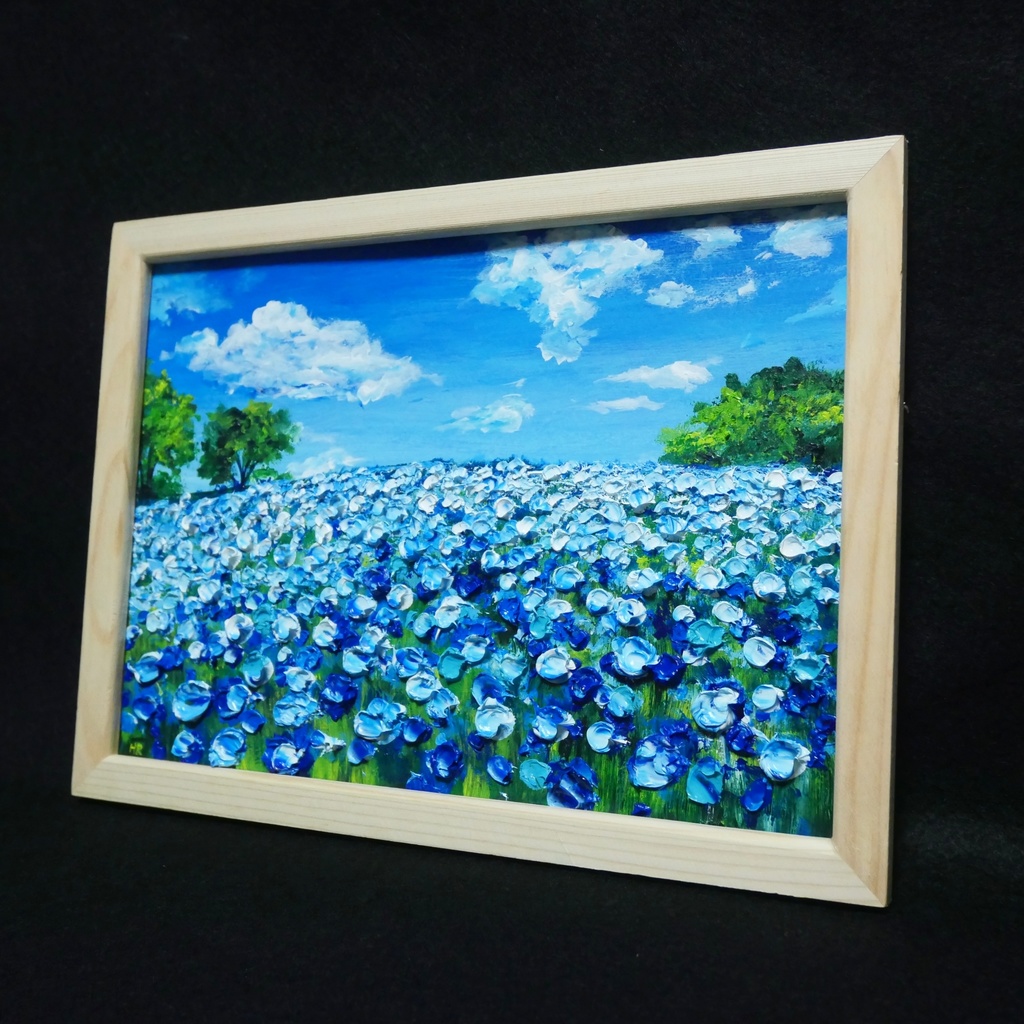 油絵 油彩 油彩画 絵 絵画【青い丘】