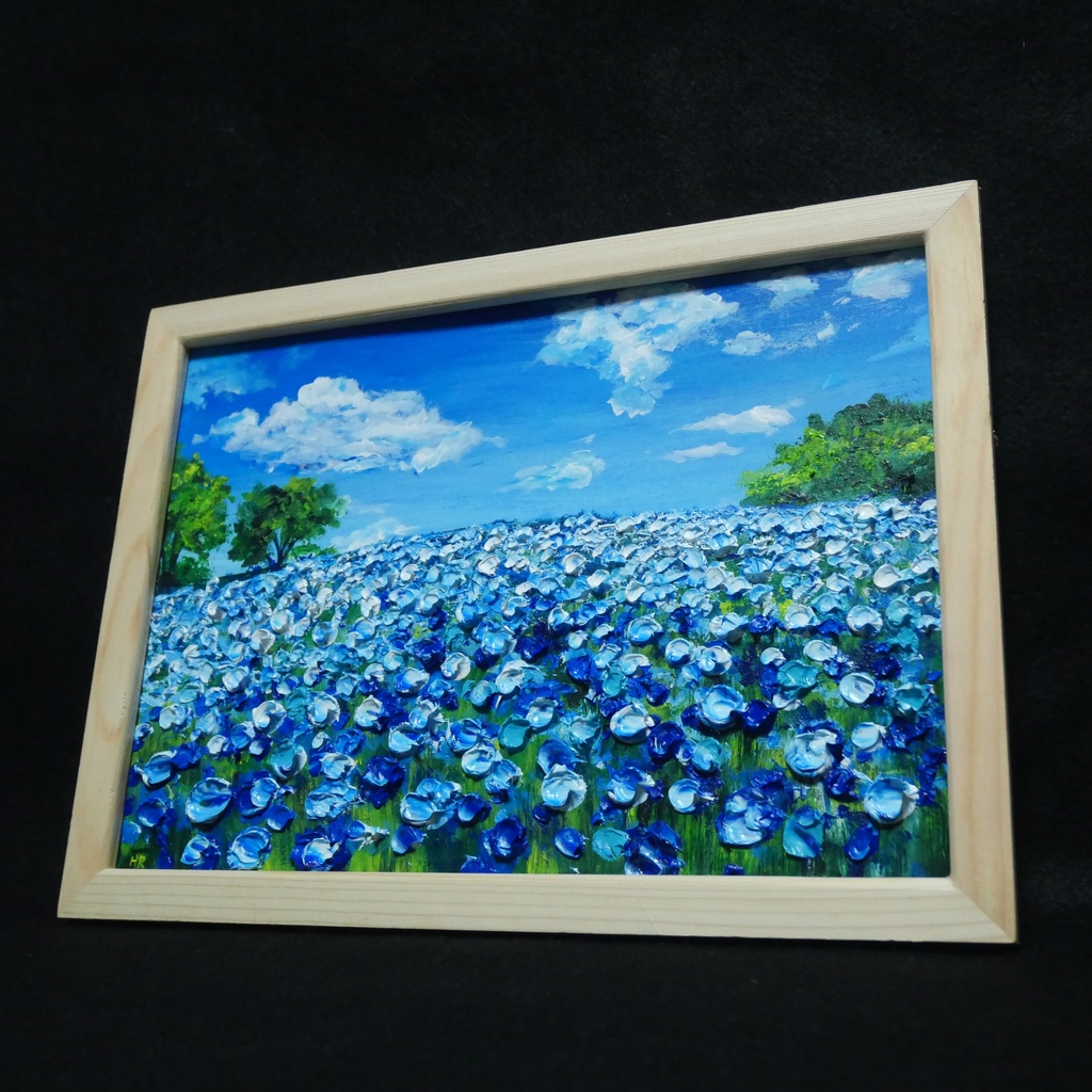 油絵 油彩 油彩画 絵 絵画【青い丘】