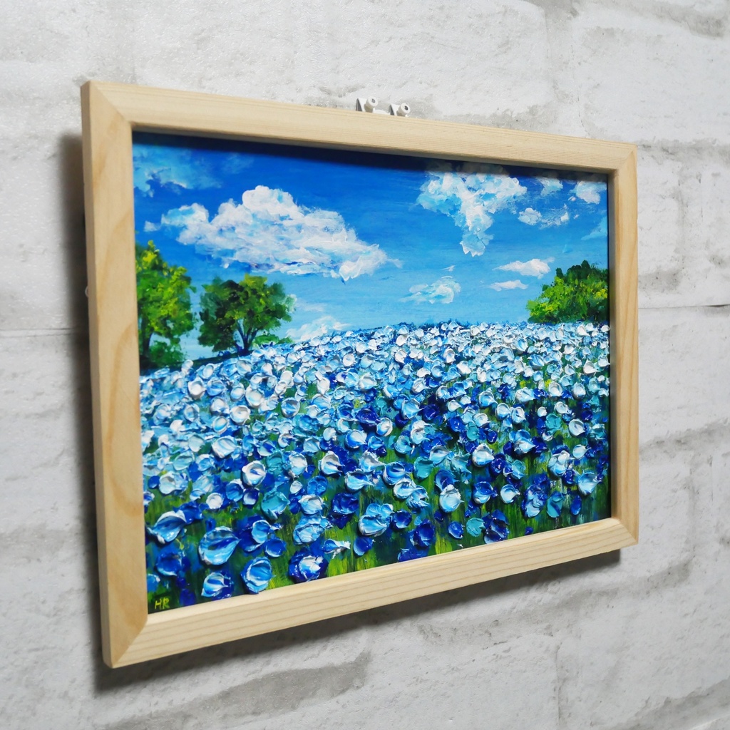 油絵 油彩 油彩画 絵 絵画【青い丘】