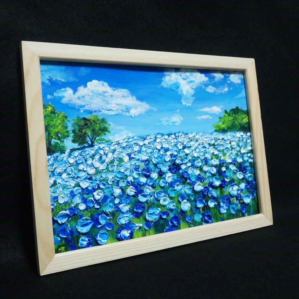 油絵 油彩 油彩画 絵 絵画【青い丘】