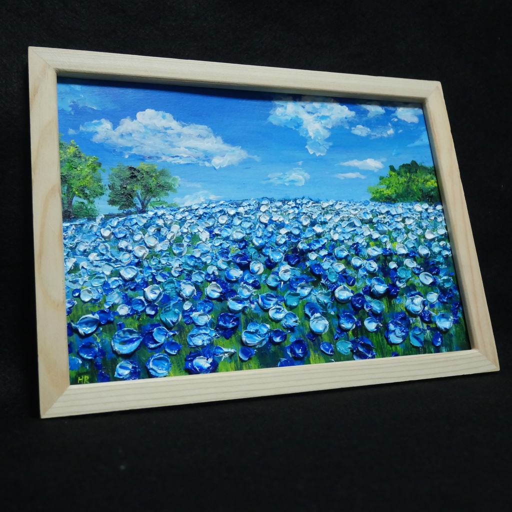 油絵 油彩 油彩画 絵 絵画【青い丘】