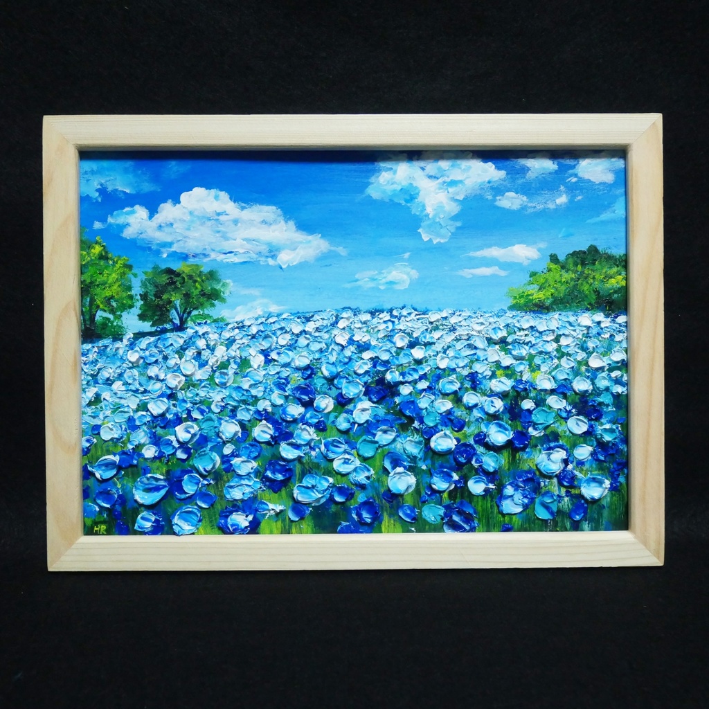 油絵 油彩 油彩画 絵 絵画【青い丘】