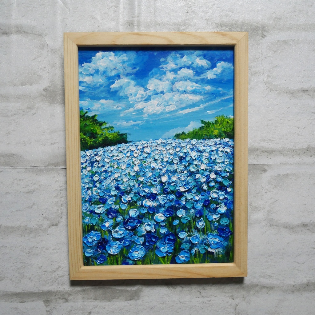 油絵 油彩 油彩画 絵 絵画【青の丘】