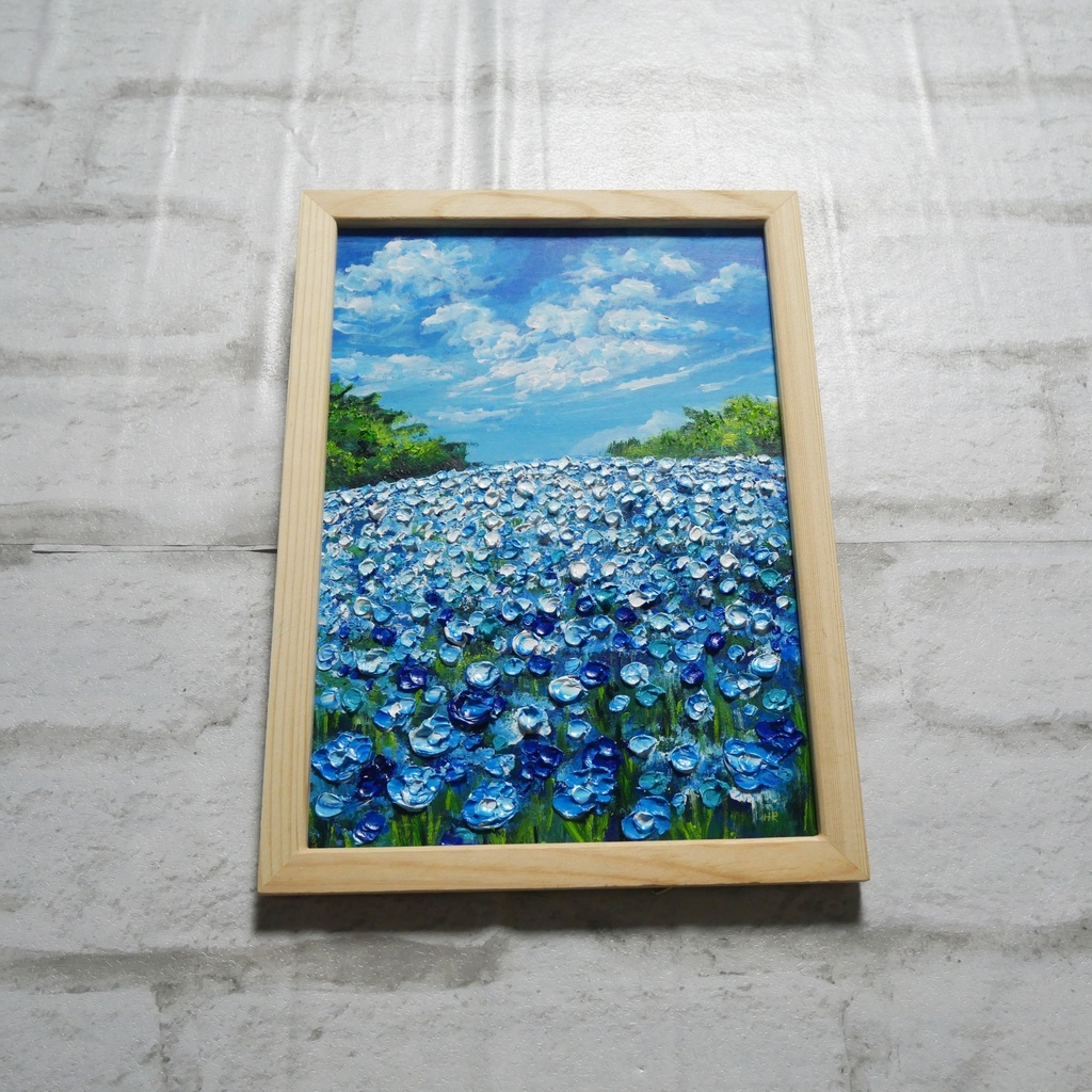 油絵 油彩 油彩画 絵 絵画【青の丘】