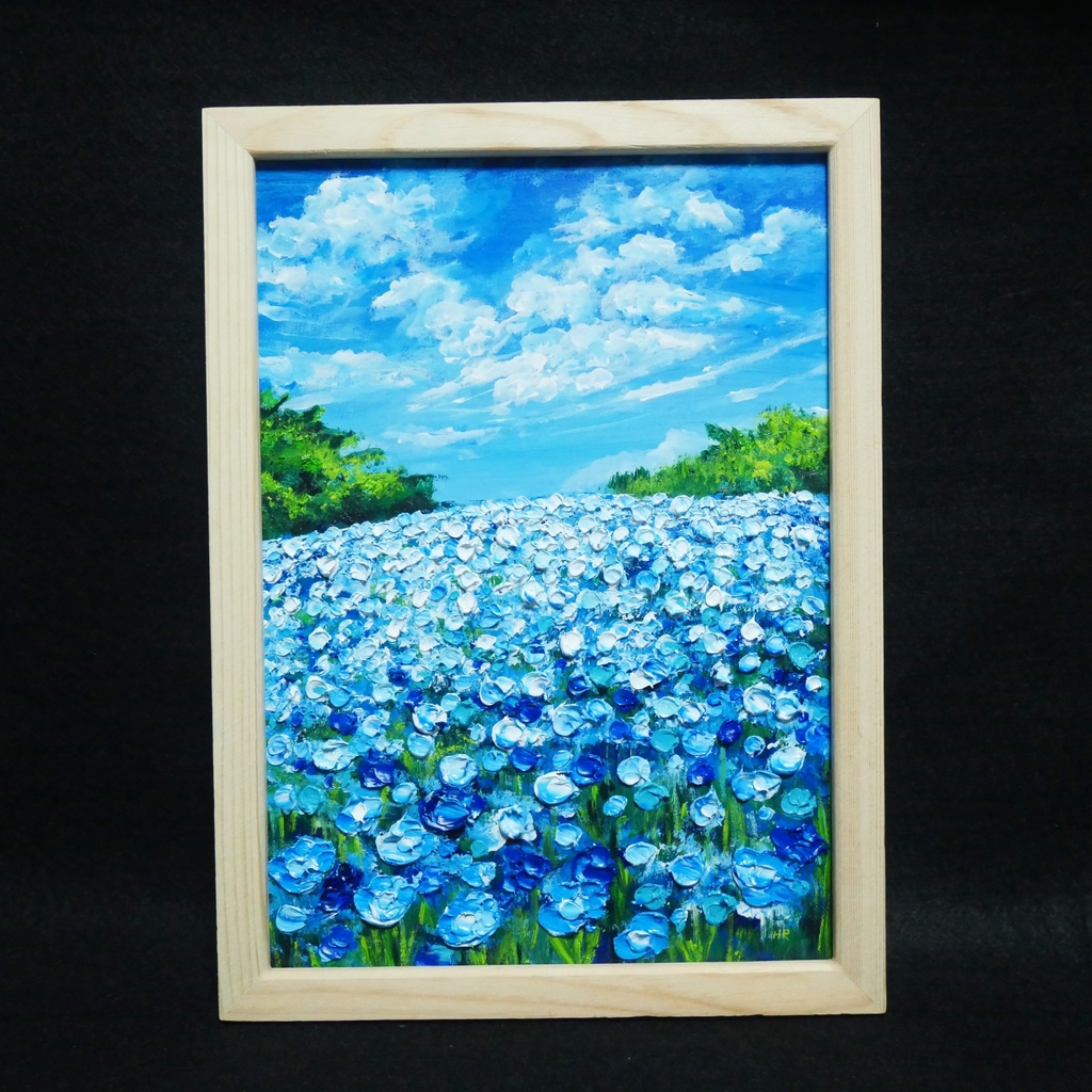 油絵 油彩 油彩画 絵 絵画【青の丘】