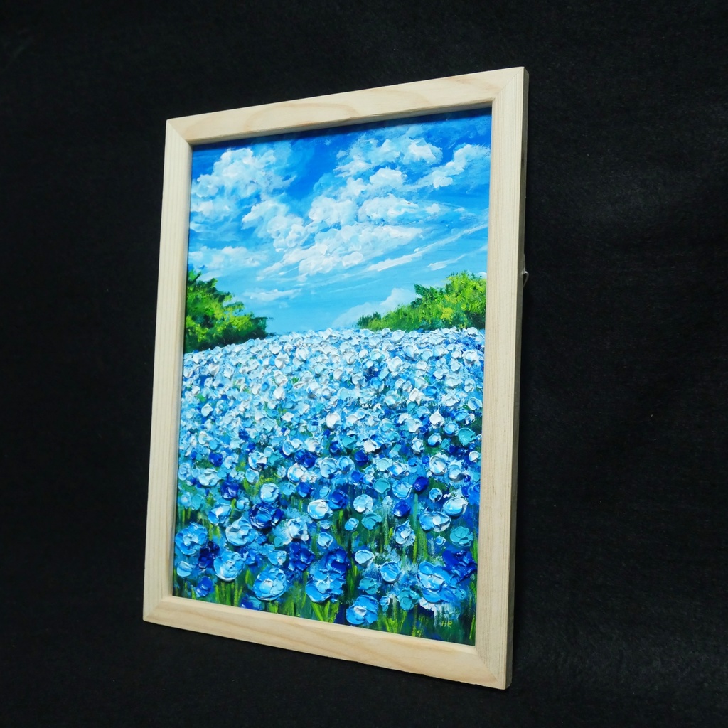 油絵 油彩 油彩画 絵 絵画【青の丘】