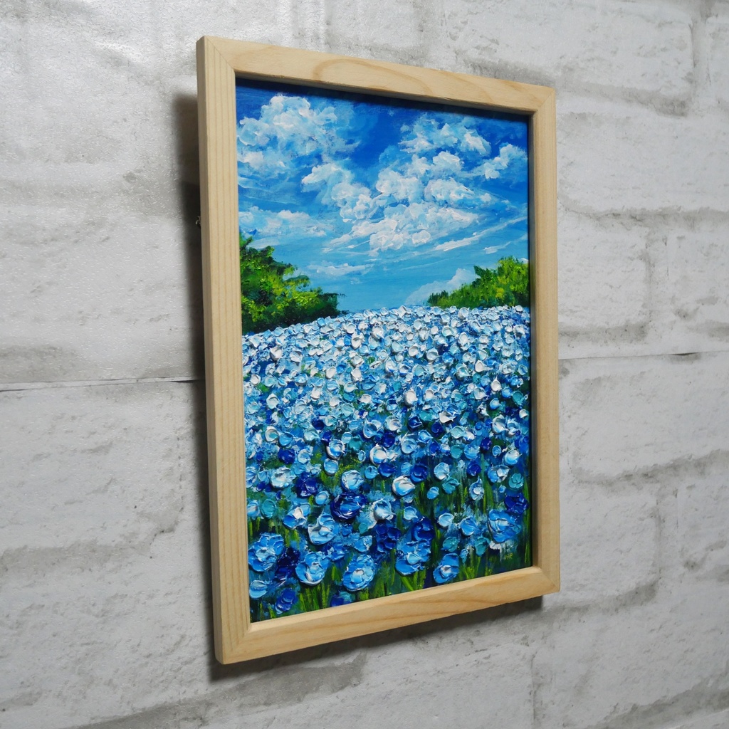 油絵 油彩 油彩画 絵 絵画【青の丘】