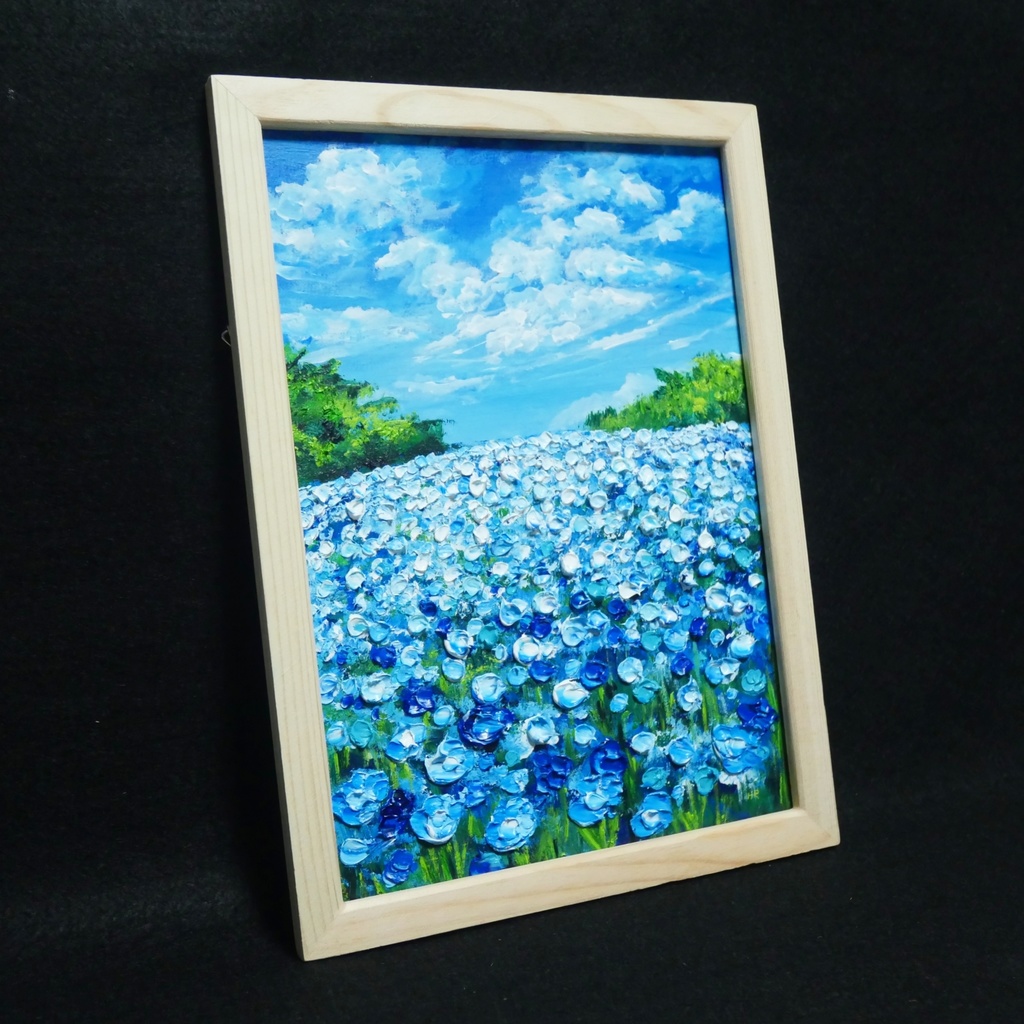 油絵 油彩 油彩画 絵 絵画【青の丘】