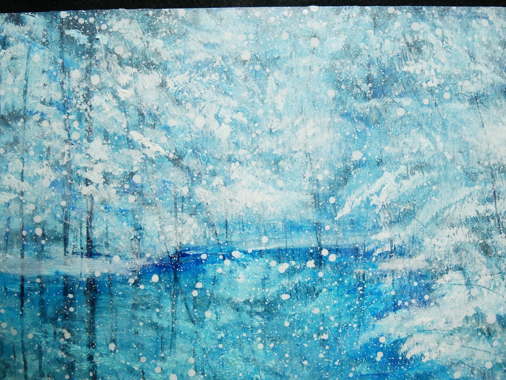 油絵油彩 油彩画 絵画 【白い池】 - arashi1783 - BOOTH