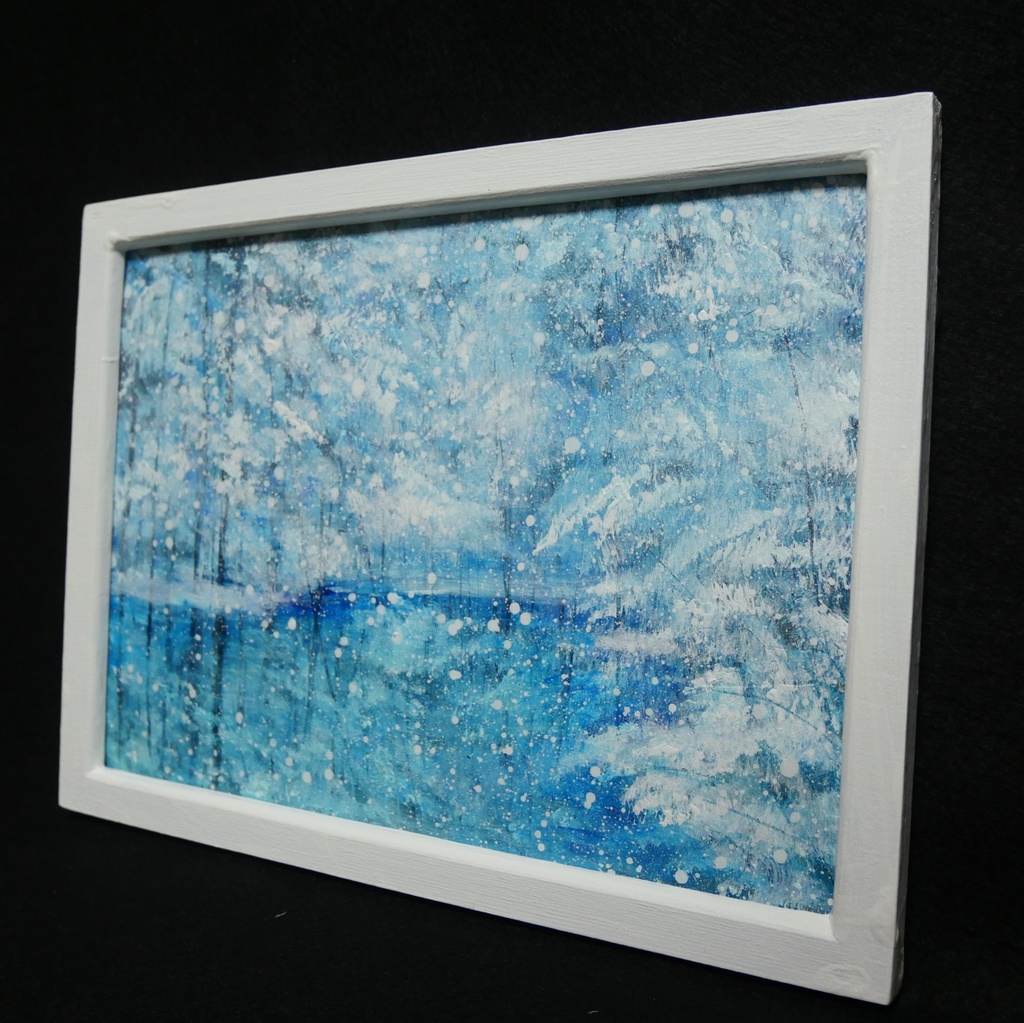 油絵油彩 油彩画 絵画 【白い池】