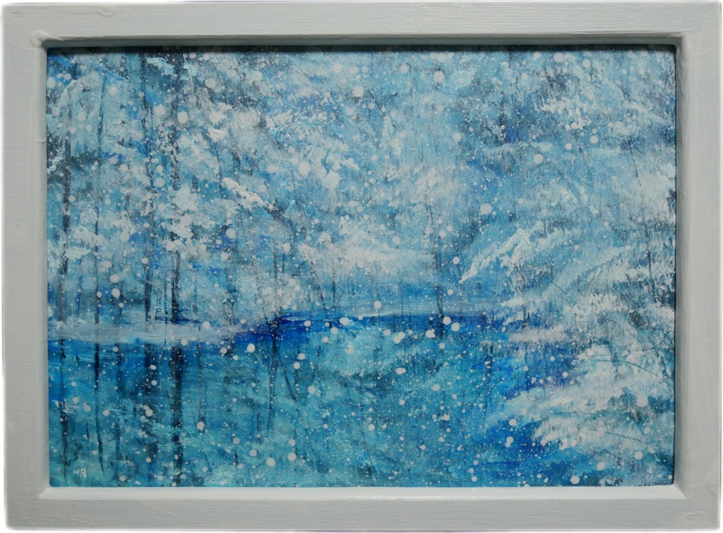 油絵油彩 油彩画 絵画 【白い池】