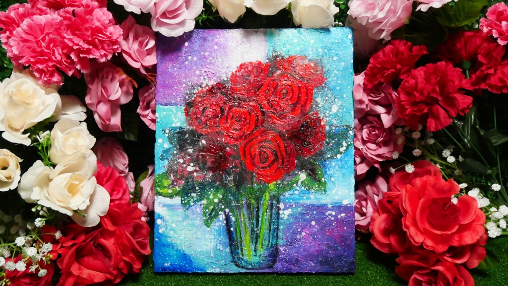 油絵 絵画 【薔薇】