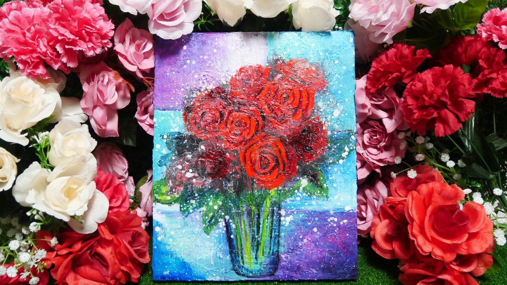 油絵 絵画 【薔薇】