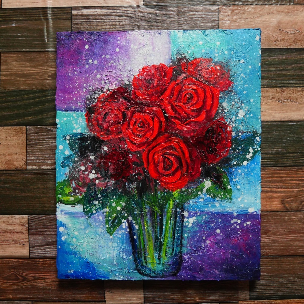 油絵 絵画 【薔薇】