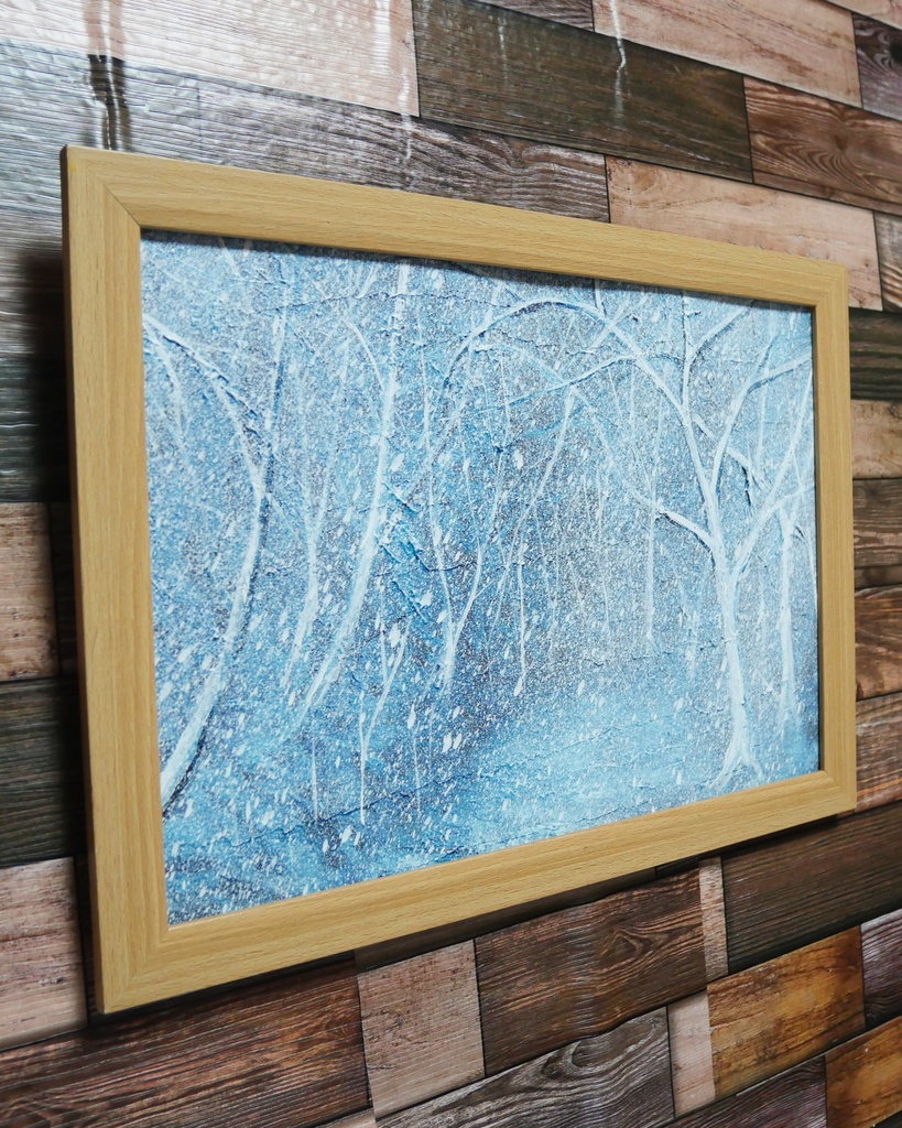 油絵 絵画 【吹雪の森】