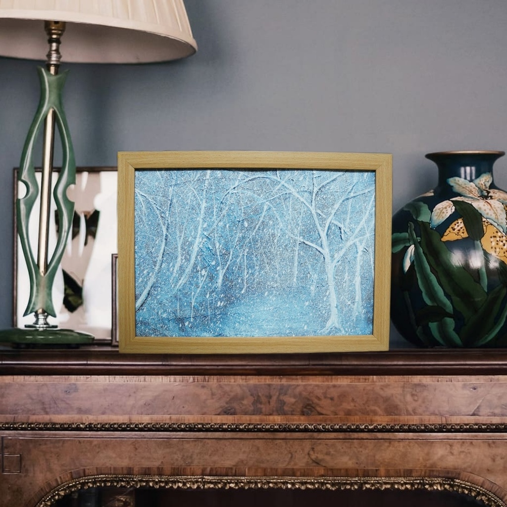 油絵 絵画 【吹雪の森】