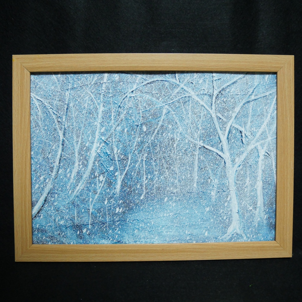 油絵 絵画 【吹雪の森】