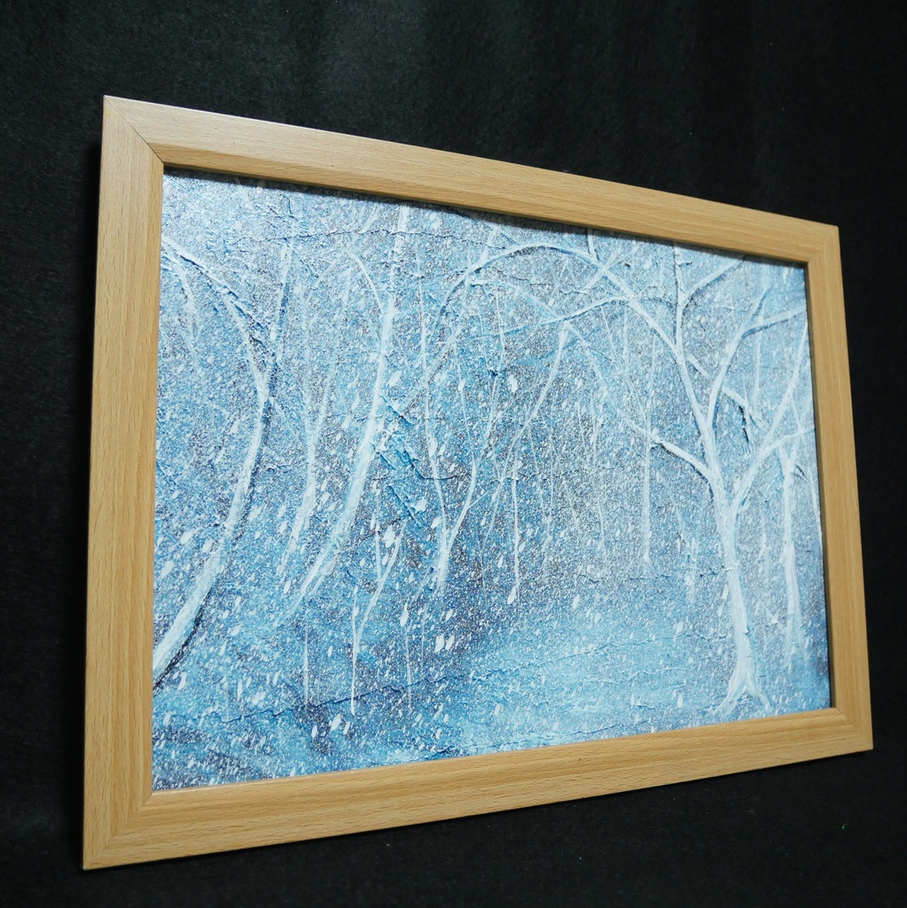 油絵 絵画 【吹雪の森】