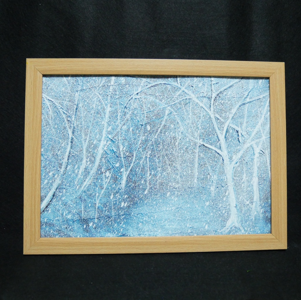 油絵 絵画 【吹雪の森】