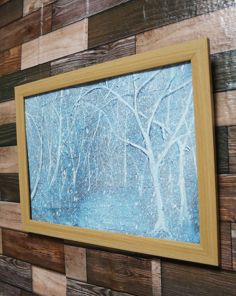 油絵 絵画 【吹雪の森】