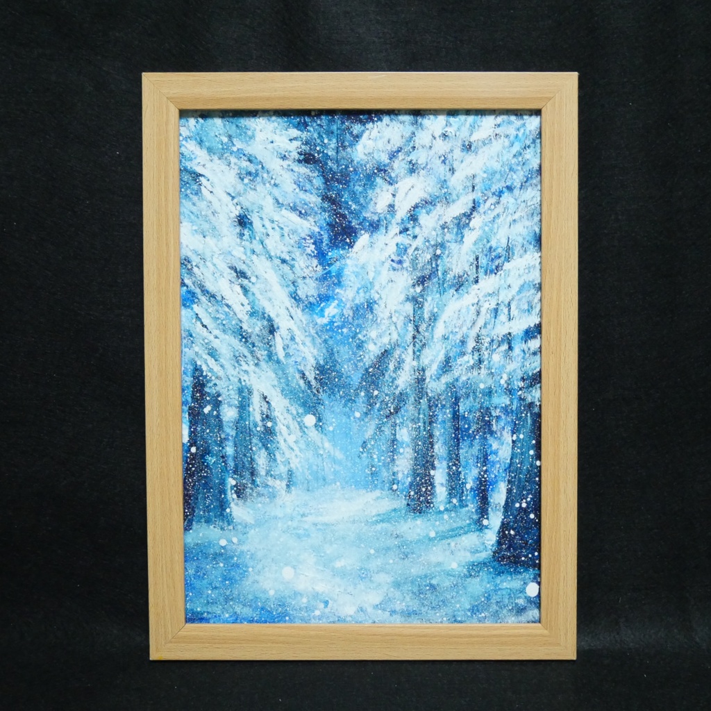 油絵 絵画 【森の冬】