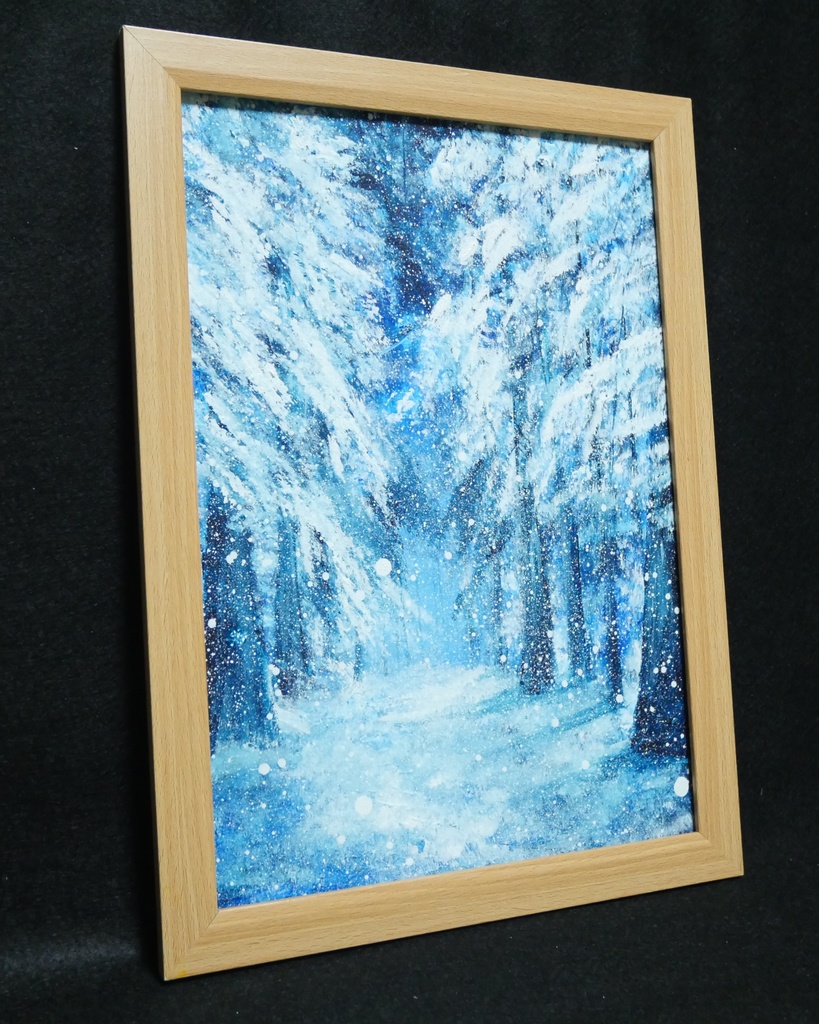 油絵 絵画 【森の冬】