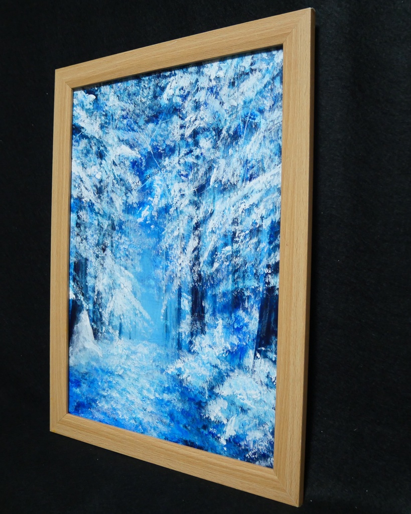 油絵 絵画 【森の冬】
