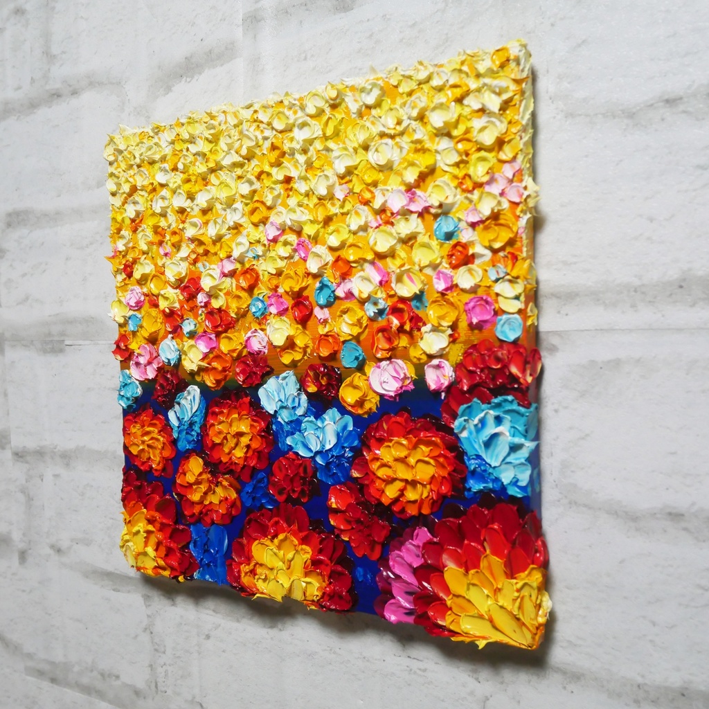 油絵 絵画 アートパネル【flower garden】