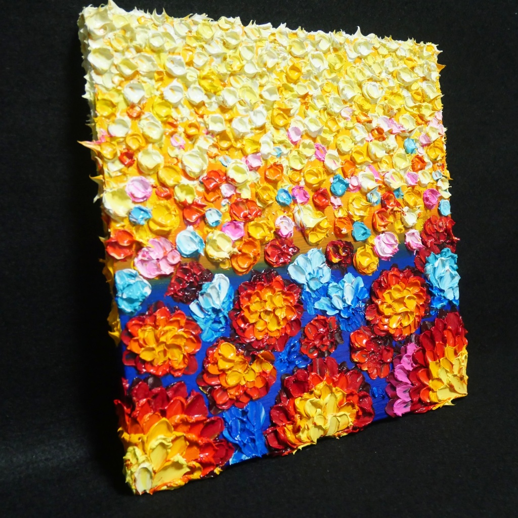 油絵 絵画 アートパネル【flower garden】