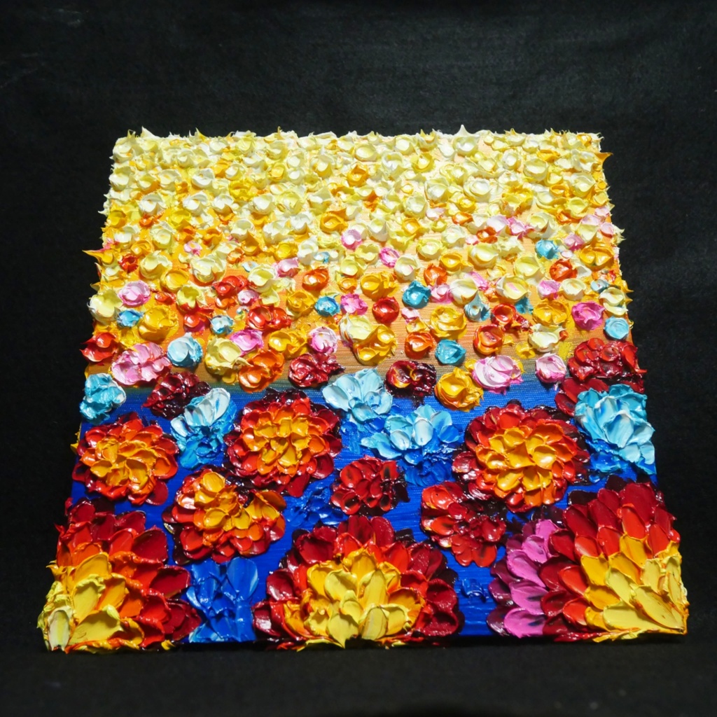 油絵 絵画 アートパネル【flower garden】
