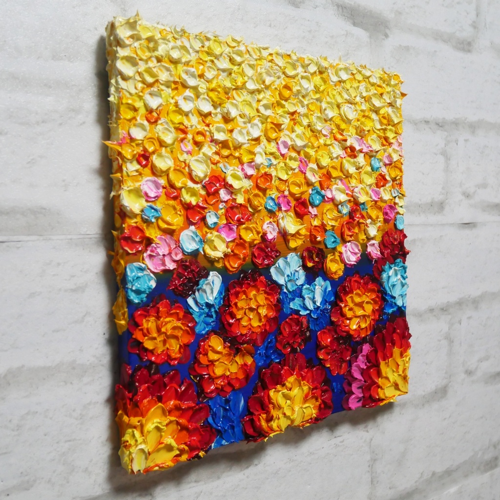 油絵 絵画 アートパネル【flower garden】