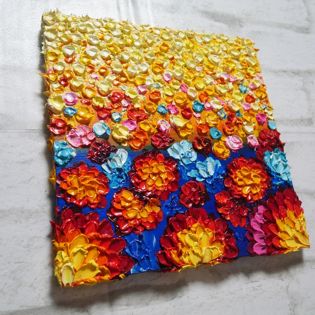 油絵 絵画 アートパネル【flower garden】