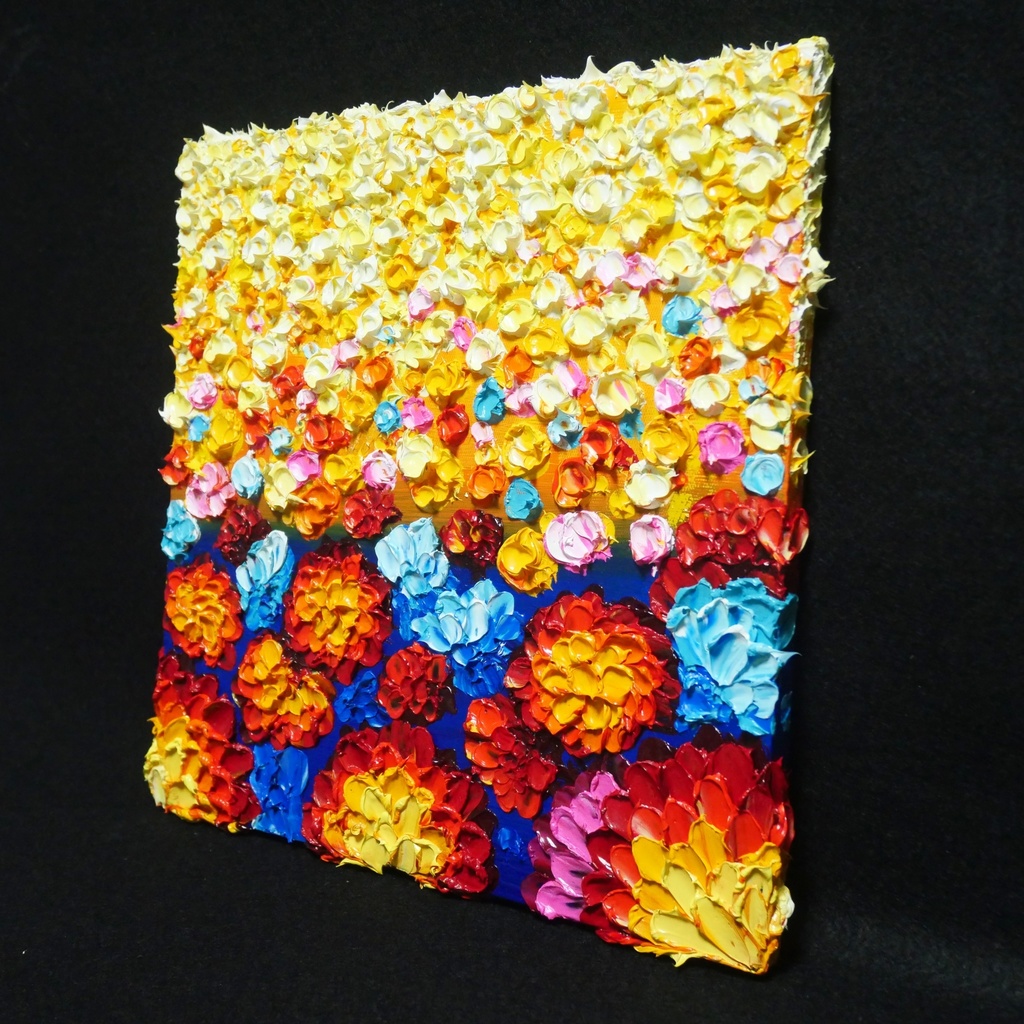 油絵 絵画 アートパネル【flower garden】